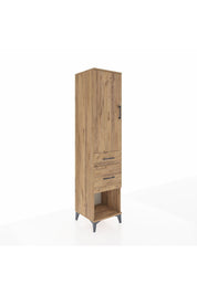 Hyperion Dolap Tek Raflı 2 Çekmeceli Tek Askılı 44x44x195 Çam-Çam