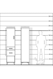 Hyperion Dolap 3 Raflı 2 Çekmeceli Tek Kapaklı 44x44x195 Aytaşı-Aytaşı