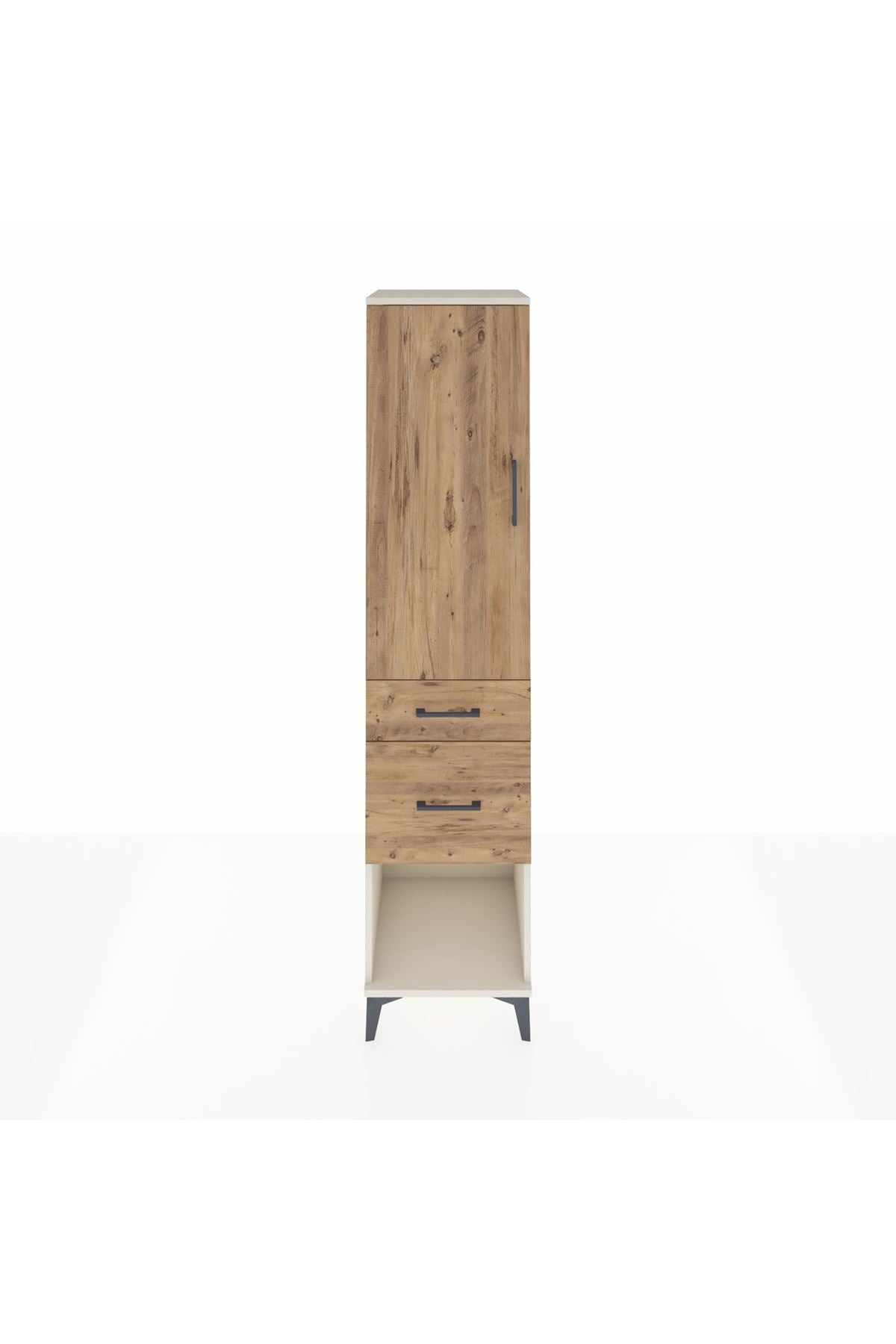 Hyperion Dolap 3 Raflı 2 Çekmeceli Tek Kapaklı 44x44x195 Aytaşı-Çam