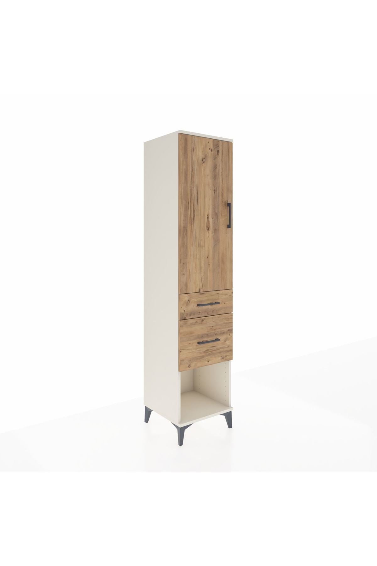 Hyperion Dolap 3 Raflı 2 Çekmeceli Tek Kapaklı 44x44x195 Aytaşı-Çam