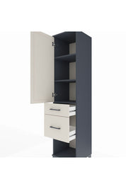 Hyperion Dolap 3 Raflı 2 Çekmeceli Tek Kapaklı 44x44x195 Antrasit-Aytaşı