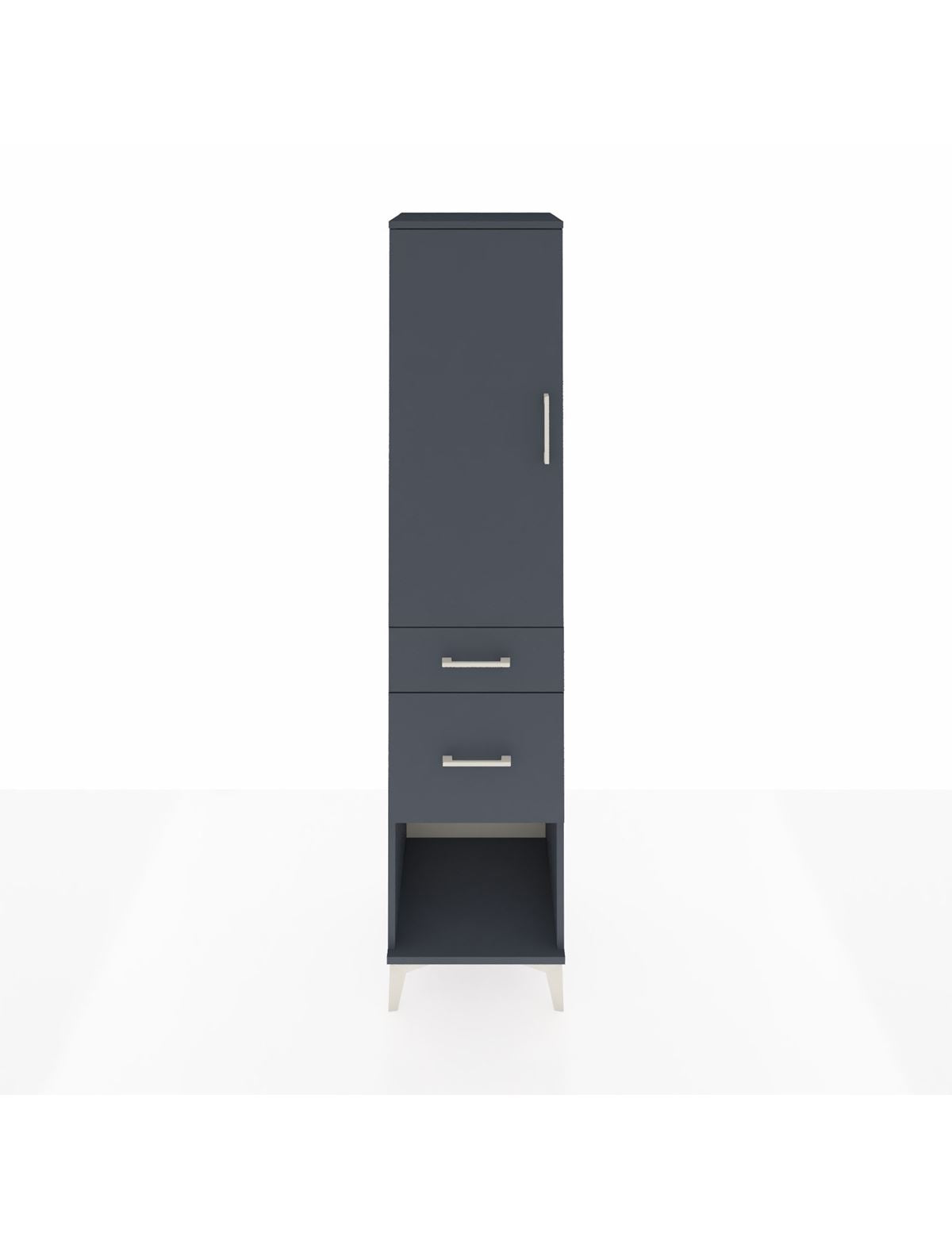 Hyperion Dolap 3 Raflı 2 Çekmeceli Tek Kapaklı 44x44x195 Antrasit-Antrasit