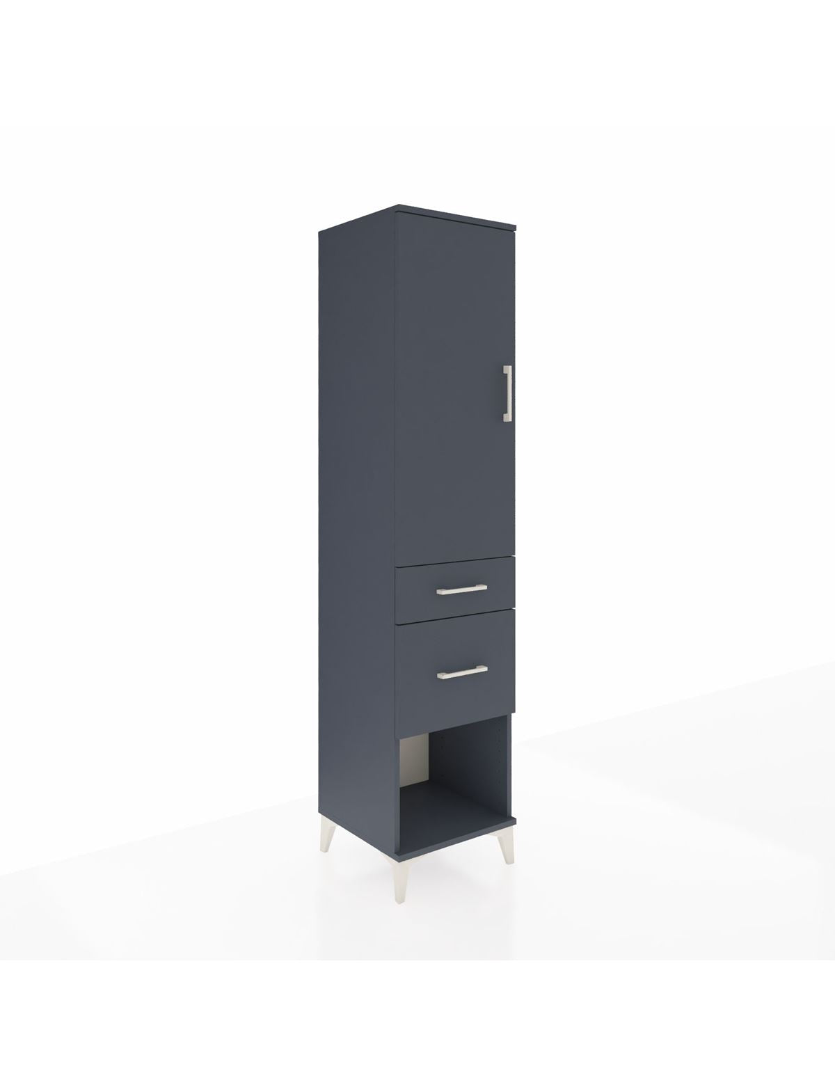 Hyperion Dolap 3 Raflı 2 Çekmeceli Tek Kapaklı 44x44x195 Antrasit-Antrasit