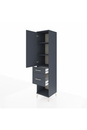 Hyperion Dolap 3 Raflı 2 Çekmeceli Tek Kapaklı 44x44x195 Antrasit-Antrasit