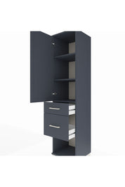 Hyperion Dolap 3 Raflı 2 Çekmeceli Tek Kapaklı 44x44x195 Antrasit-Antrasit