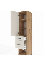 Hyperion Dolap 3 Raflı 2 Çekmeceli Tek Kapaklı 44x44x195 Çam-Aytaşı