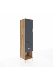 Hyperion Dolap 3 Raflı 2 Çekmeceli Tek Kapaklı 44x44x195 Çam-Antrasit