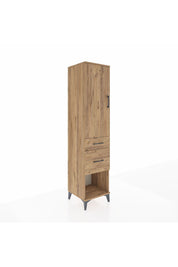 Hyperion Dolap 3 Raflı 2 Çekmeceli Tek Kapaklı 44x44x195 Çam-Çam