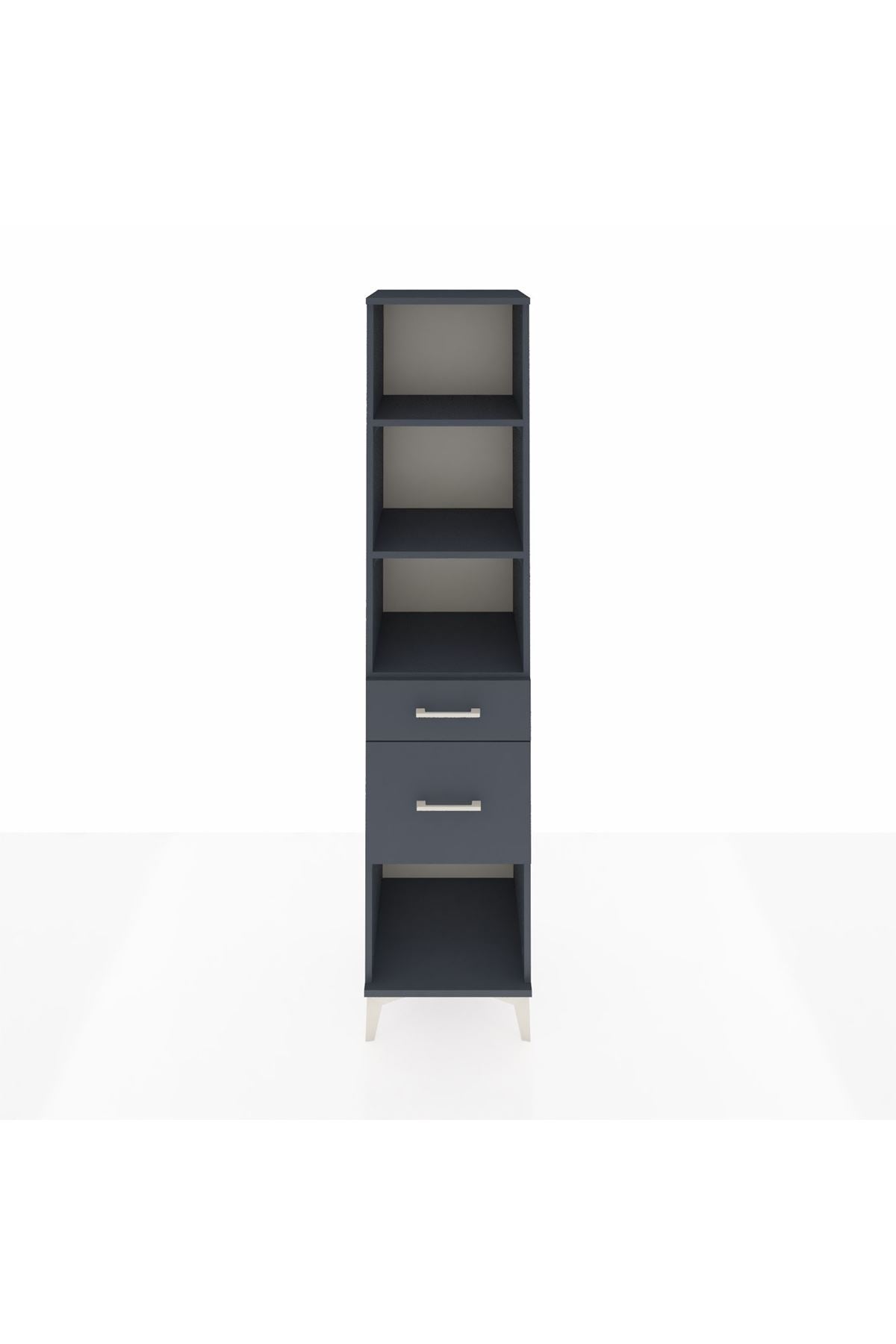 Hyperion Dolap 3 Raflı 2 Çekmeceli 44x44x195 Antrasit-Antrasit