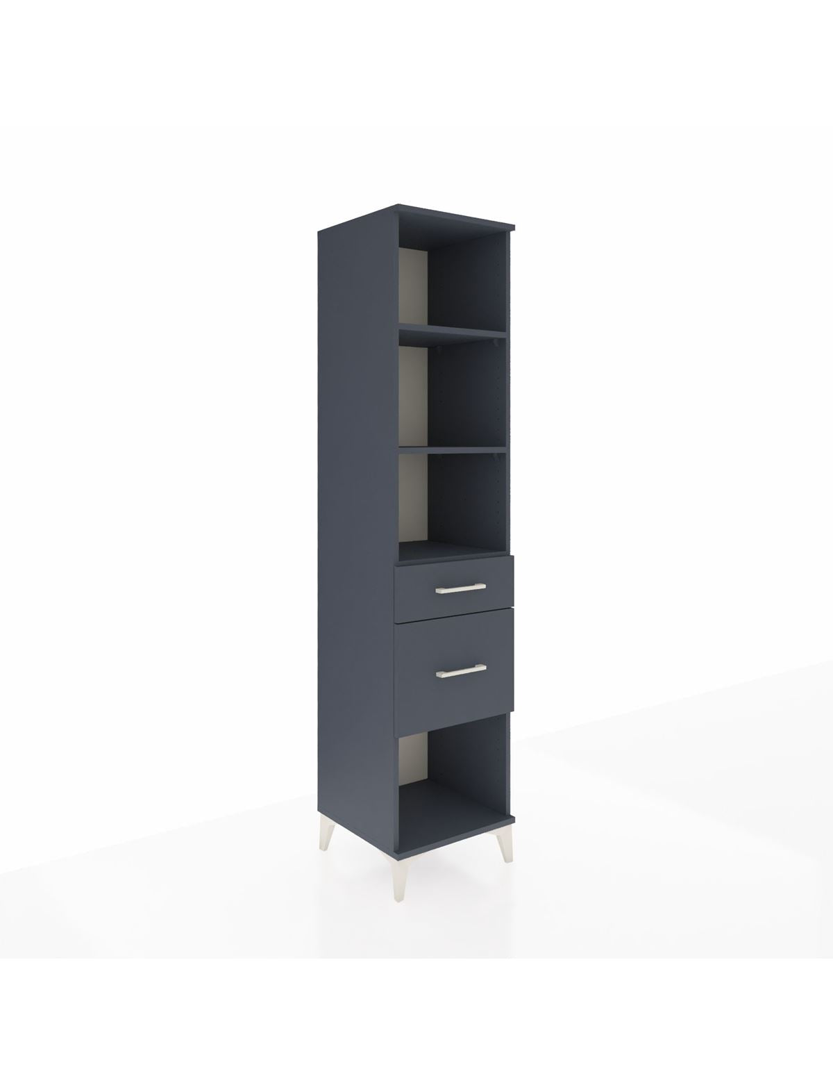 Hyperion Dolap 3 Raflı 2 Çekmeceli 44x44x195 Antrasit-Antrasit