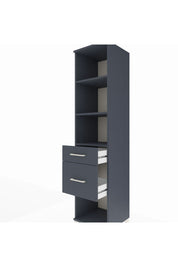 Hyperion Dolap 3 Raflı 2 Çekmeceli 44x44x195 Antrasit-Antrasit