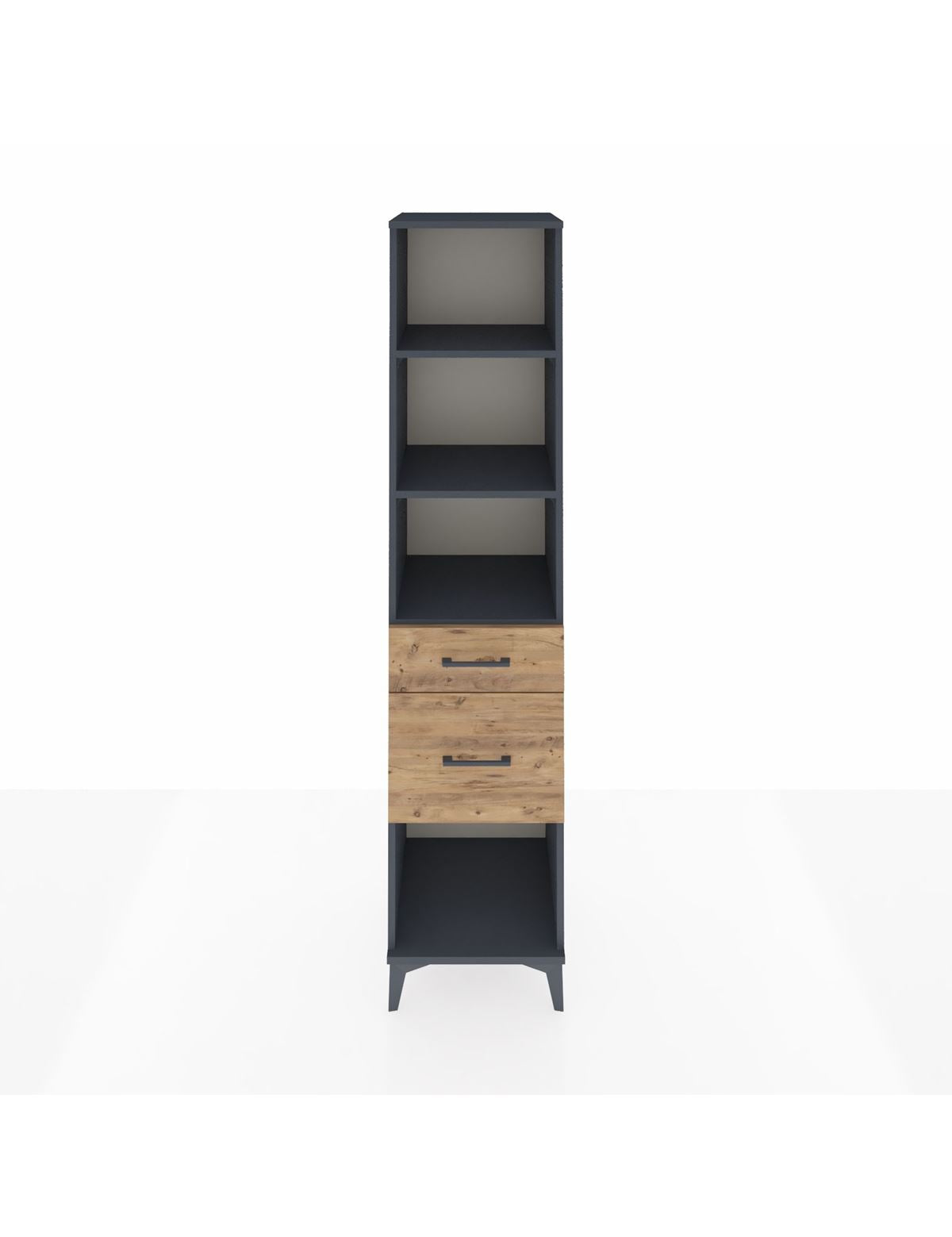 Hyperion Dolap 3 Raflı 2 Çekmeceli 44x44x195 Antrasit-Çam