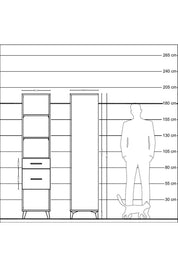 Hyperion Dolap 3 Raflı 2 Çekmeceli 44x44x195 Çam-Aytaşı