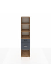 Hyperion Dolap 3 Raflı 2 Çekmeceli 44x44x195 Çam-Antrasit