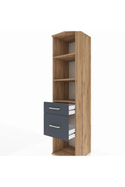 Hyperion Dolap 3 Raflı 2 Çekmeceli 44x44x195 Çam-Antrasit