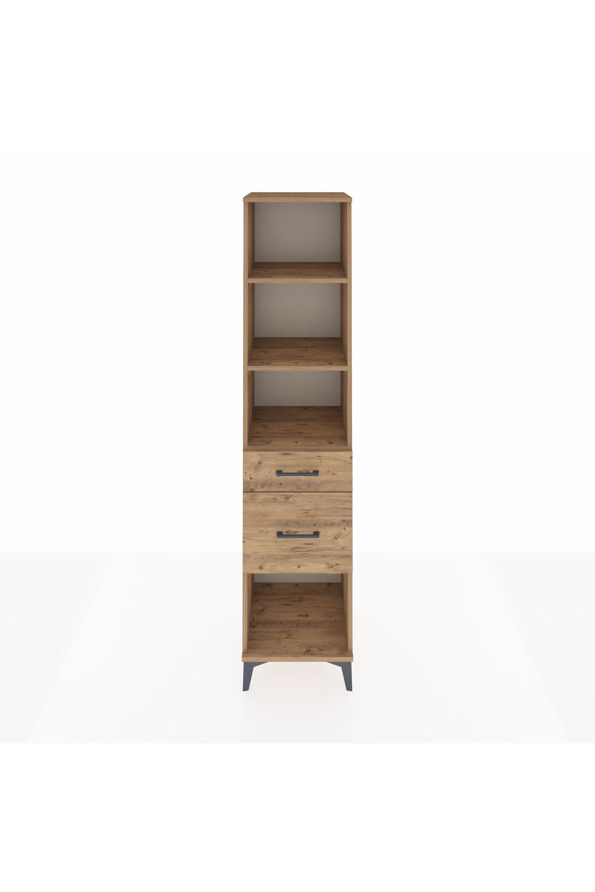 Hyperion Dolap 3 Raflı 2 Çekmeceli 44x44x195 Çam-Çam