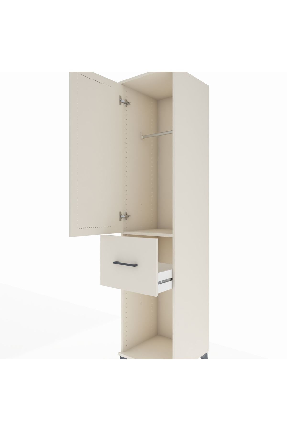 Hyperion Dolap Tek Raflı Tek Çekmeceli Tek Askılı 44x44x195 Aytaşı-Aytaşı