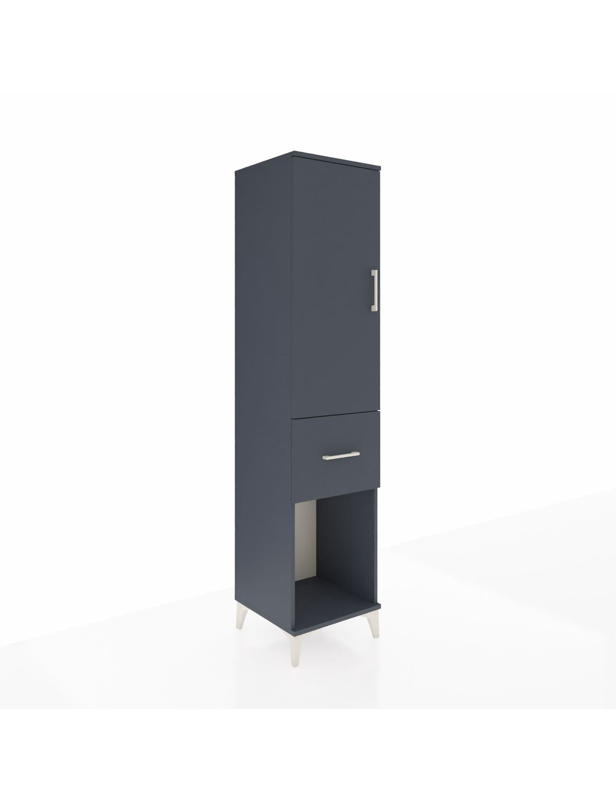 Hyperion Dolap Tek Raflı Tek Çekmeceli Tek Askılı 44x44x195 Antrasit-Antrasit