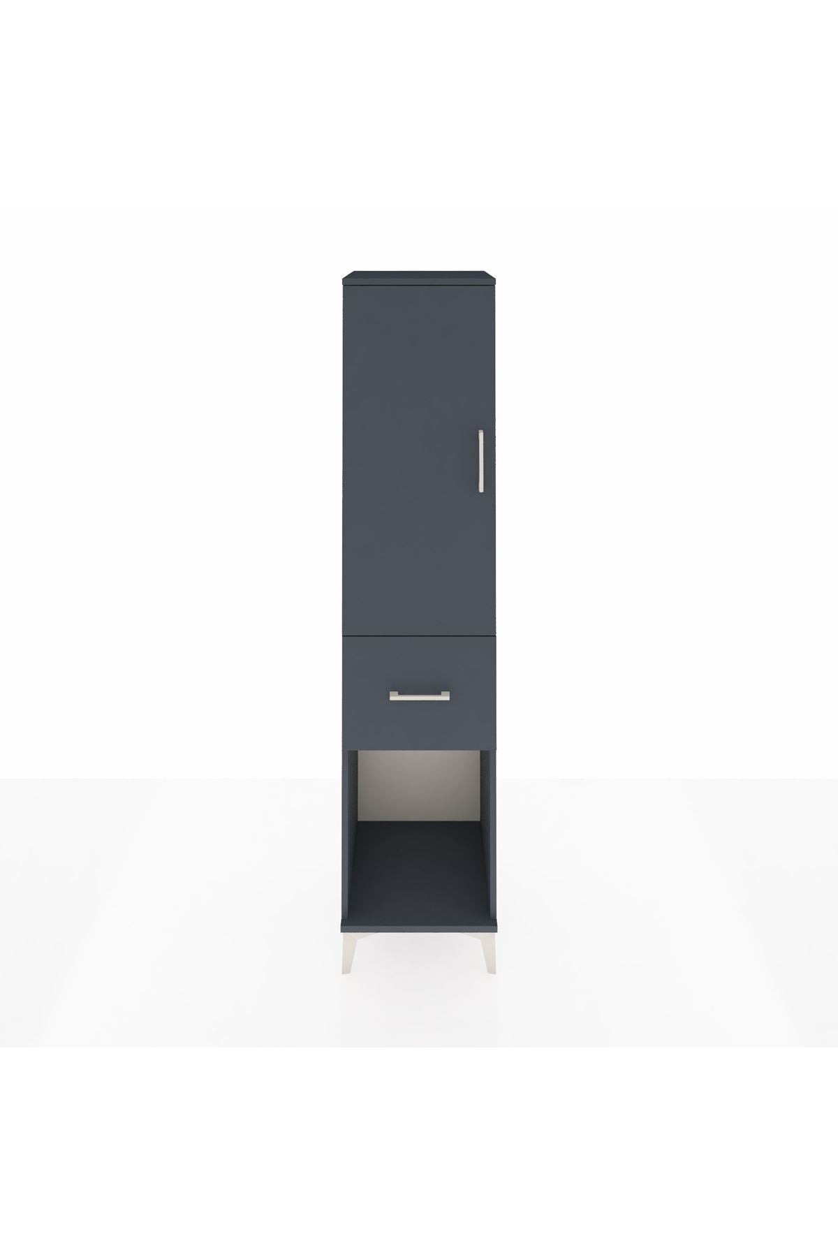 Hyperion Dolap Tek Raflı Tek Çekmeceli Tek Askılı 44x44x195 Antrasit-Antrasit