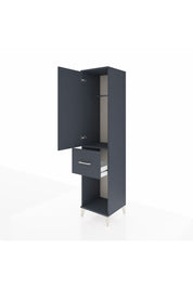 Hyperion Dolap Tek Raflı Tek Çekmeceli Tek Askılı 44x44x195 Antrasit-Antrasit