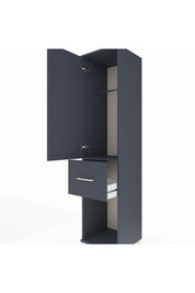 Hyperion Dolap Tek Raflı Tek Çekmeceli Tek Askılı 44x44x195 Antrasit-Antrasit