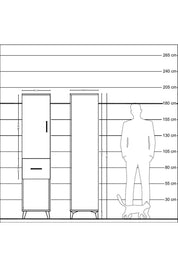 Hyperion Dolap Tek Raflı Tek Çekmeceli Tek Askılı 44x44x195 Antrasit-Çam
