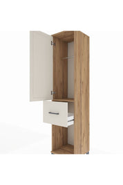 Hyperion Dolap Tek Raflı Tek Çekmeceli Tek Askılı 44x44x195 Çam-Aytaşı