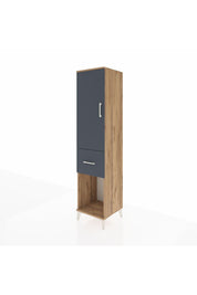 Hyperion Dolap Tek Raflı Tek Çekmeceli Tek Askılı 44x44x195 Çam-Antrasit