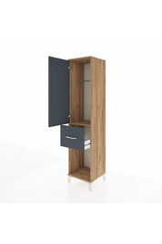 Hyperion Dolap Tek Raflı Tek Çekmeceli Tek Askılı 44x44x195 Çam-Antrasit