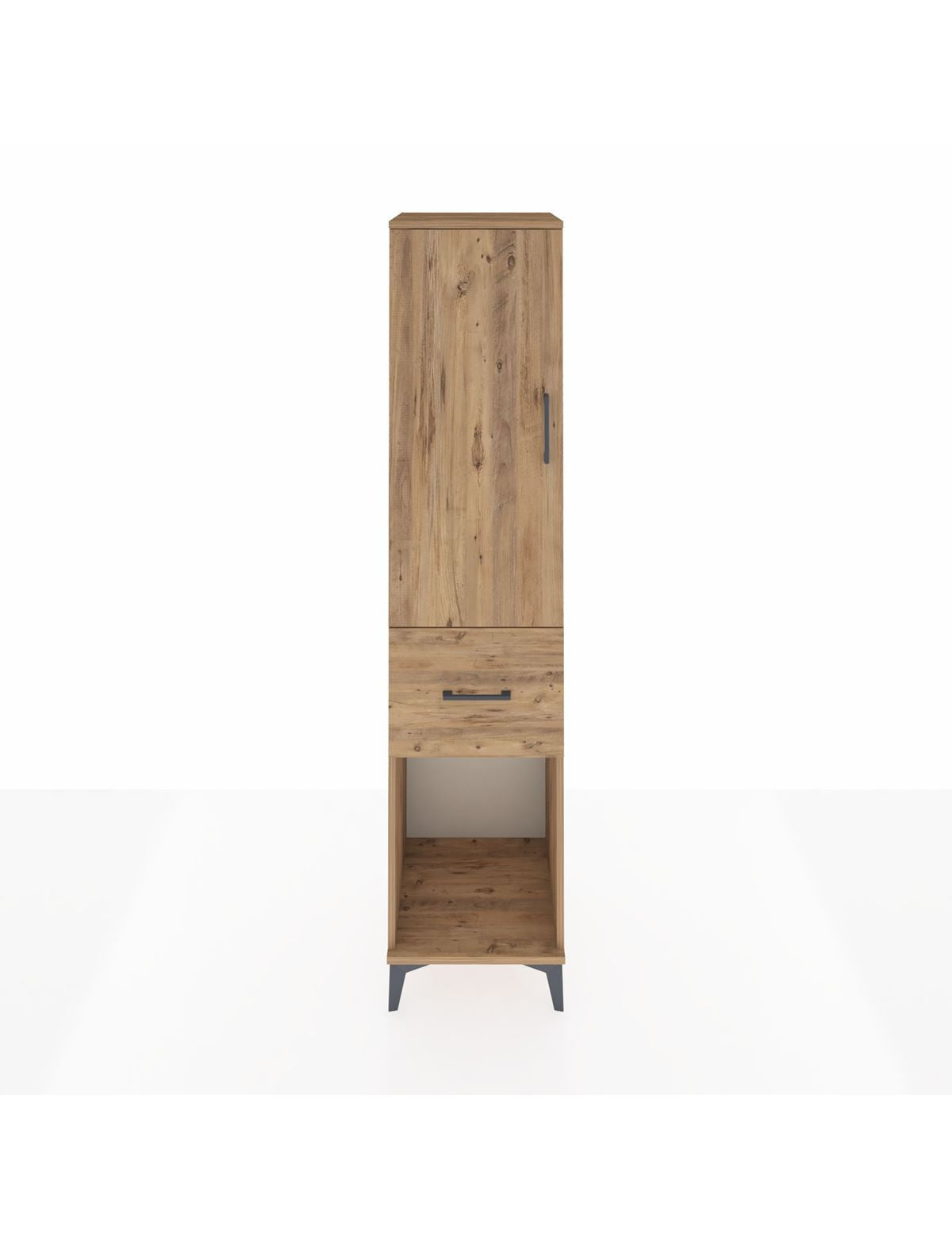 Hyperion Dolap Tek Raflı Tek Çekmeceli Tek Askılı 44x44x195 Çam-Çam