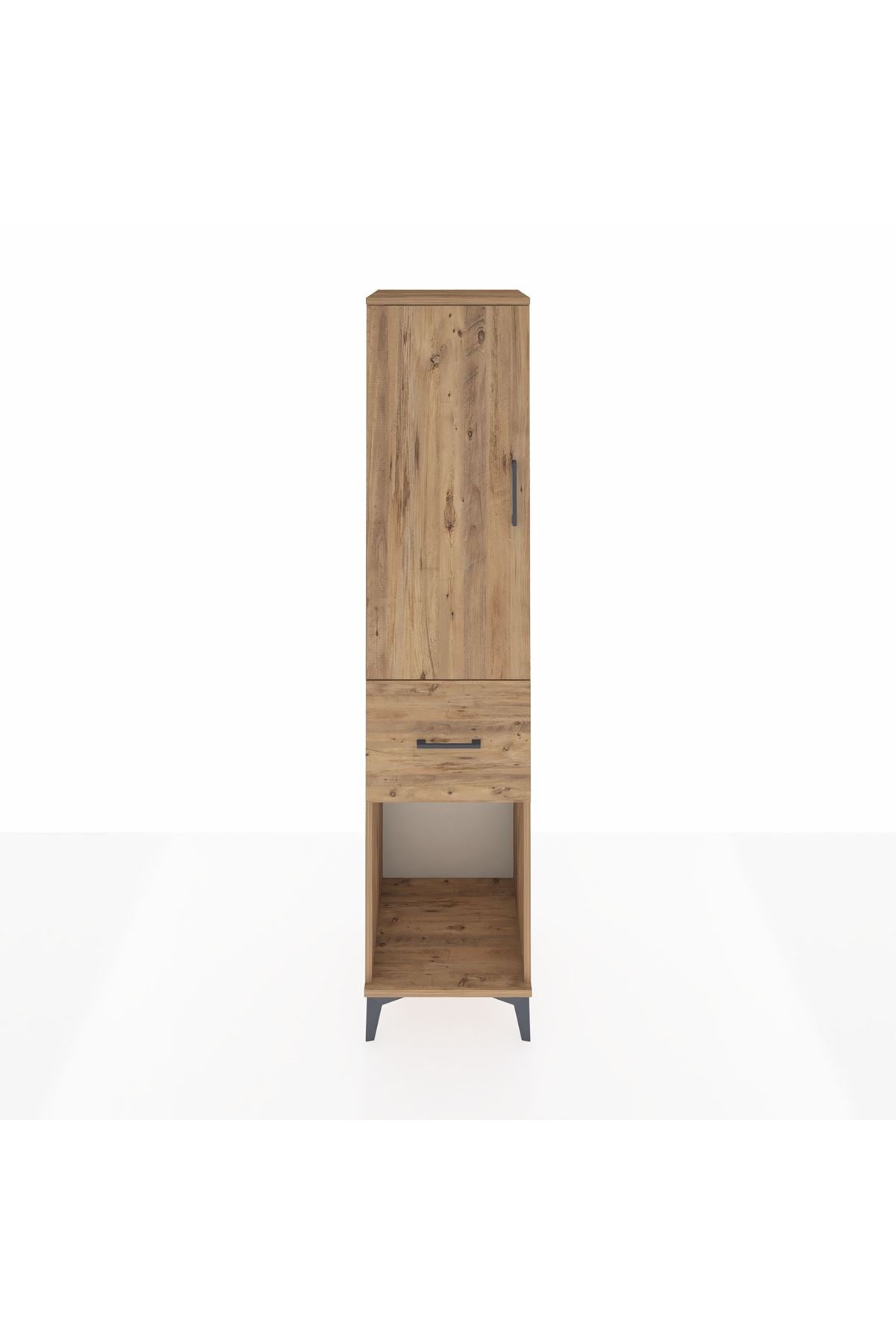 Hyperion Dolap Tek Raflı Tek Çekmeceli Tek Askılı 44x44x195 Çam-Çam