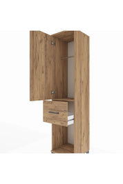 Hyperion Dolap Tek Raflı Tek Çekmeceli Tek Askılı 44x44x195 Çam-Çam