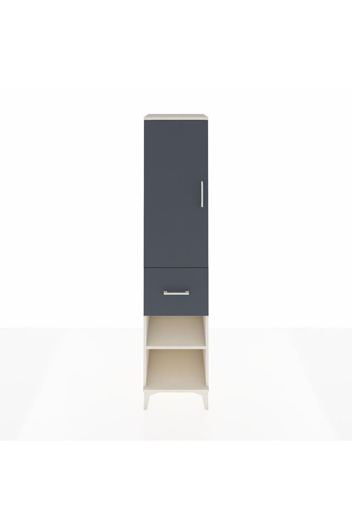 Hyperion Dolap 4 Raflı Tek Çekmeceli Tek Kapaklı 44x44x195 Aytaşı-Antrasit