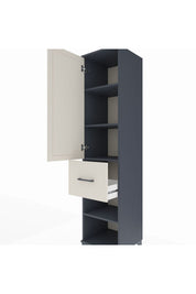 Hyperion Dolap 4 Raflı Tek Çekmeceli Tek Kapaklı 44x44x195 Antrasit-Aytaşı