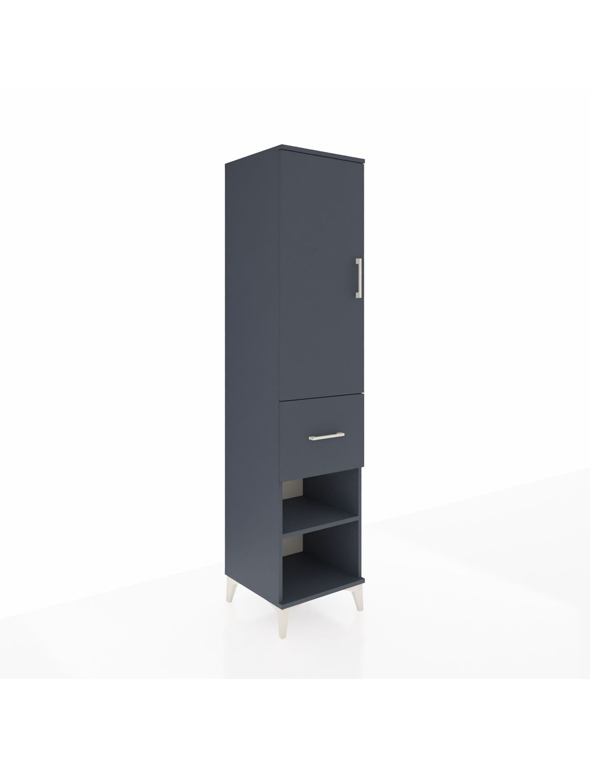 Hyperion Dolap 4 Raflı Tek Çekmeceli Tek Kapaklı 44x44x195 Antrasit-Antrasit