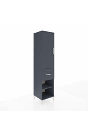 Hyperion Dolap 4 Raflı Tek Çekmeceli Tek Kapaklı 44x44x195 Antrasit-Antrasit