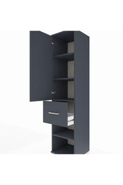 Hyperion Dolap 4 Raflı Tek Çekmeceli Tek Kapaklı 44x44x195 Antrasit-Antrasit