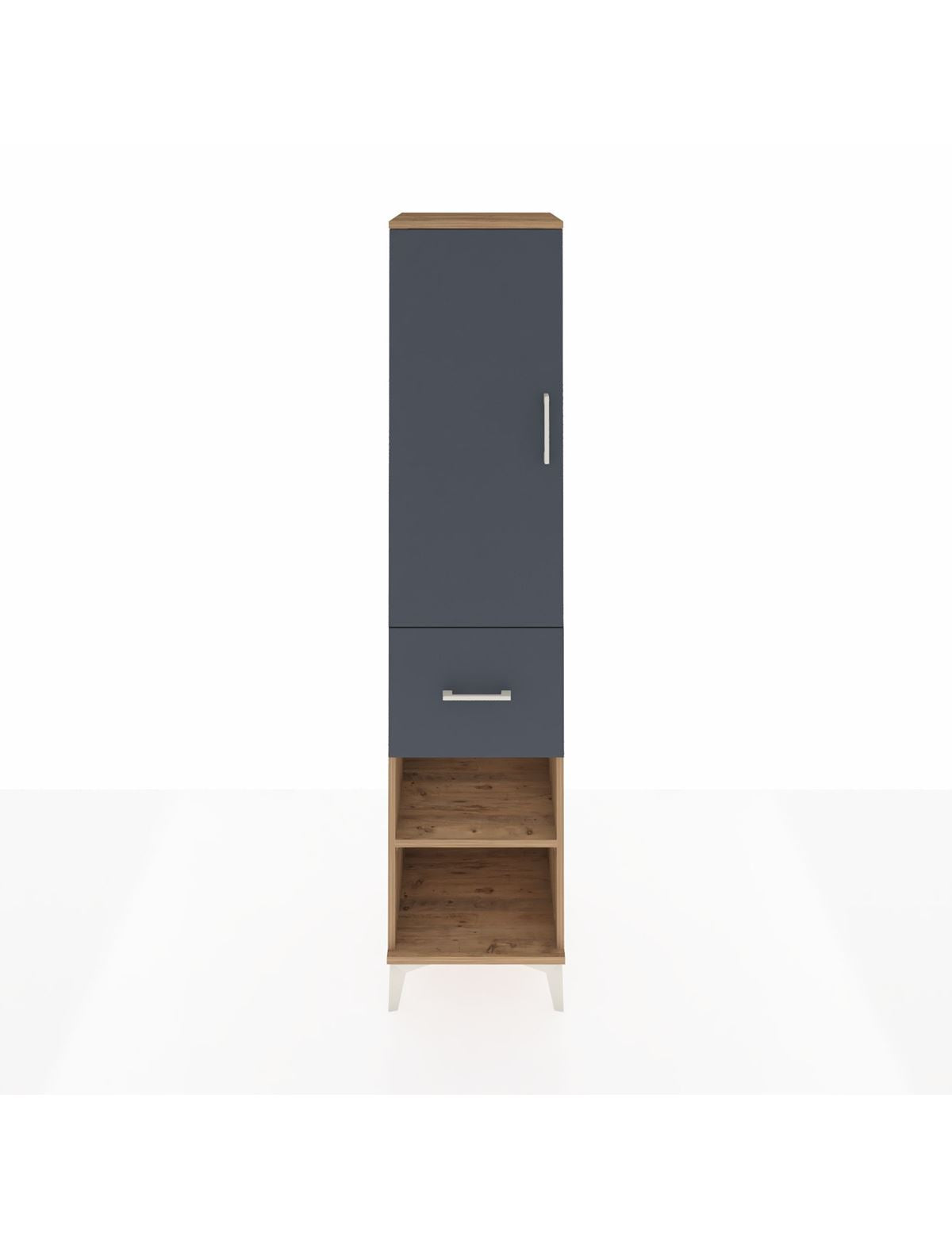 Hyperion Dolap 4 Raflı Tek Çekmeceli Tek Kapaklı 44x44x195 Çam-Antrasit