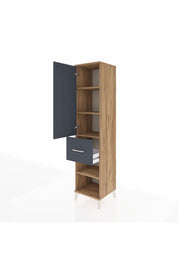 Hyperion Dolap 4 Raflı Tek Çekmeceli Tek Kapaklı 44x44x195 Çam-Antrasit