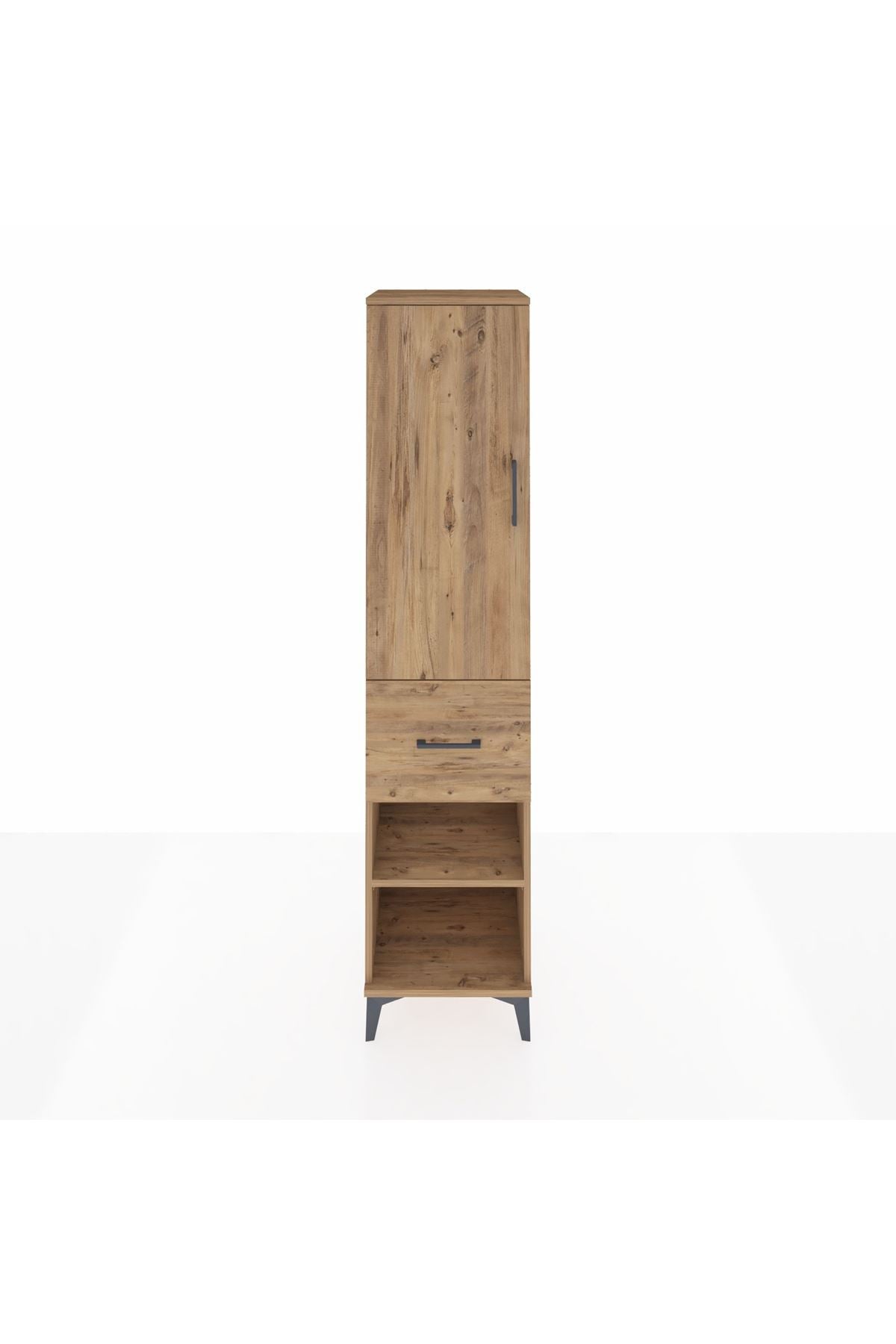 Hyperion Dolap 4 Raflı Tek Çekmeceli Tek Kapaklı 44x44x195 Çam-Çam