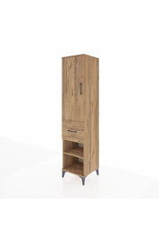 Hyperion Dolap 4 Raflı Tek Çekmeceli Tek Kapaklı 44x44x195 Çam-Çam