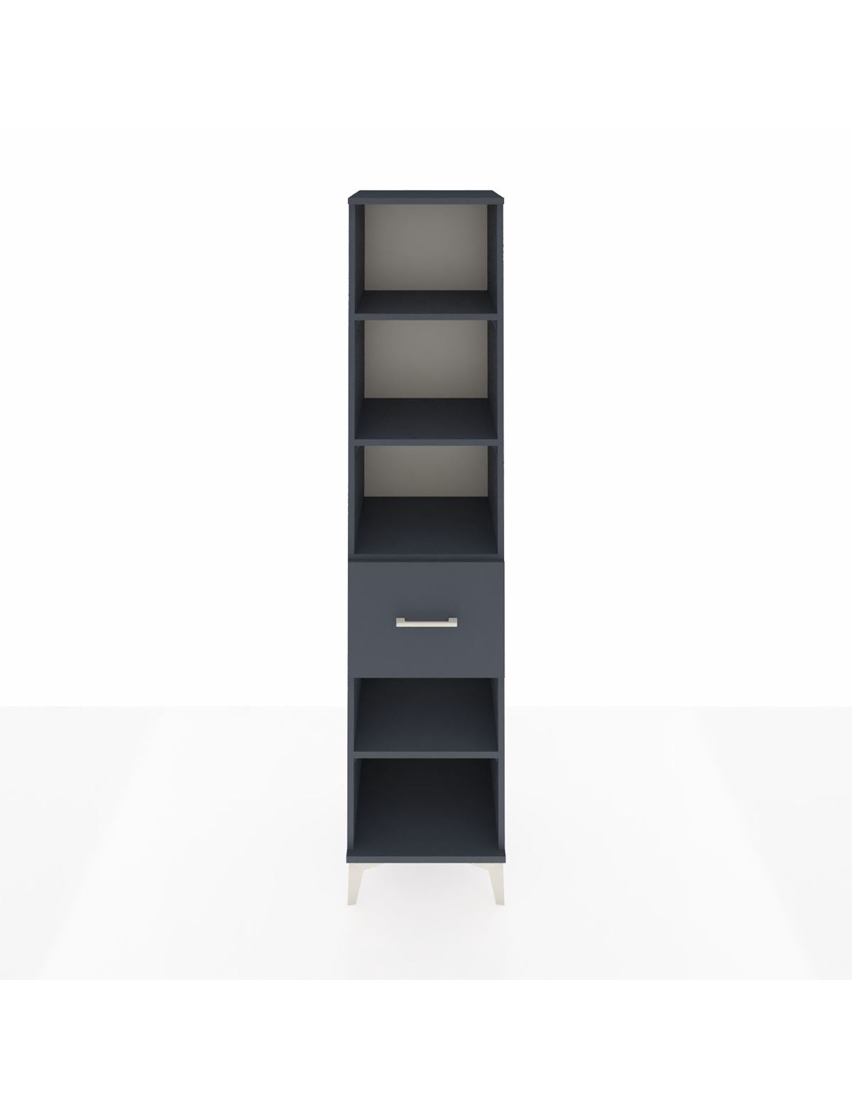 Hyperion Dolap 4 Raflı Tek Çekmeceli 44x44x195 Antrasit-Antrasit