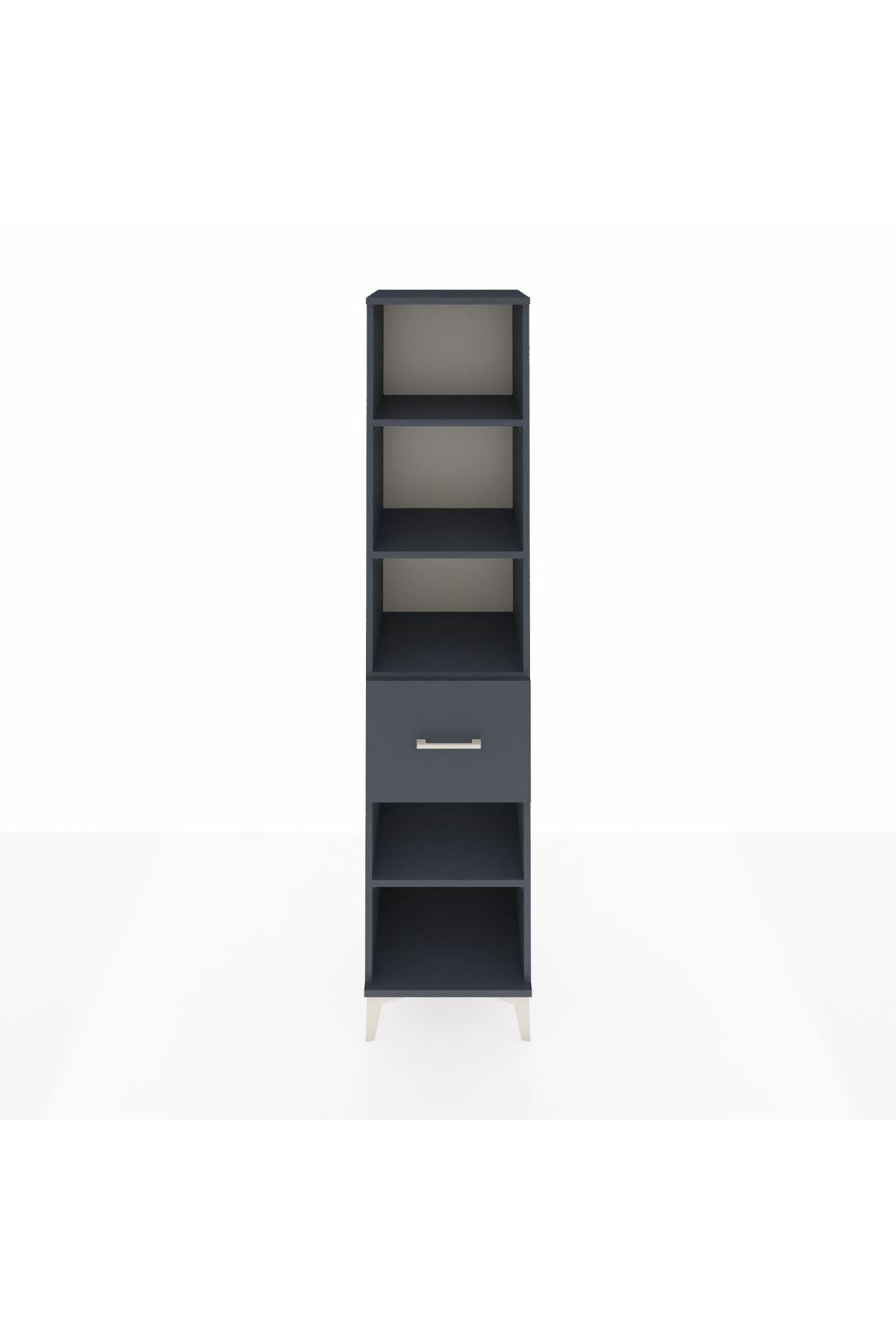 Hyperion Dolap 4 Raflı Tek Çekmeceli 44x44x195 Antrasit-Antrasit
