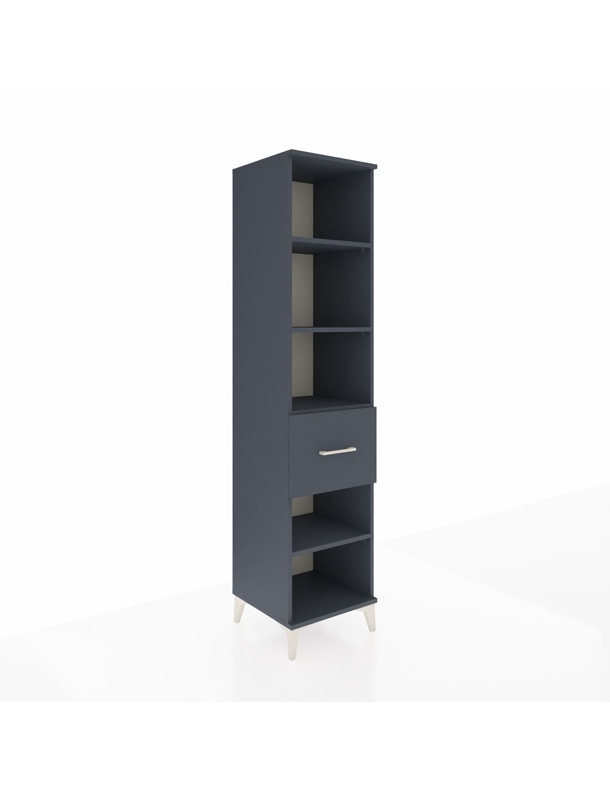 Hyperion Dolap 4 Raflı Tek Çekmeceli 44x44x195 Antrasit-Antrasit