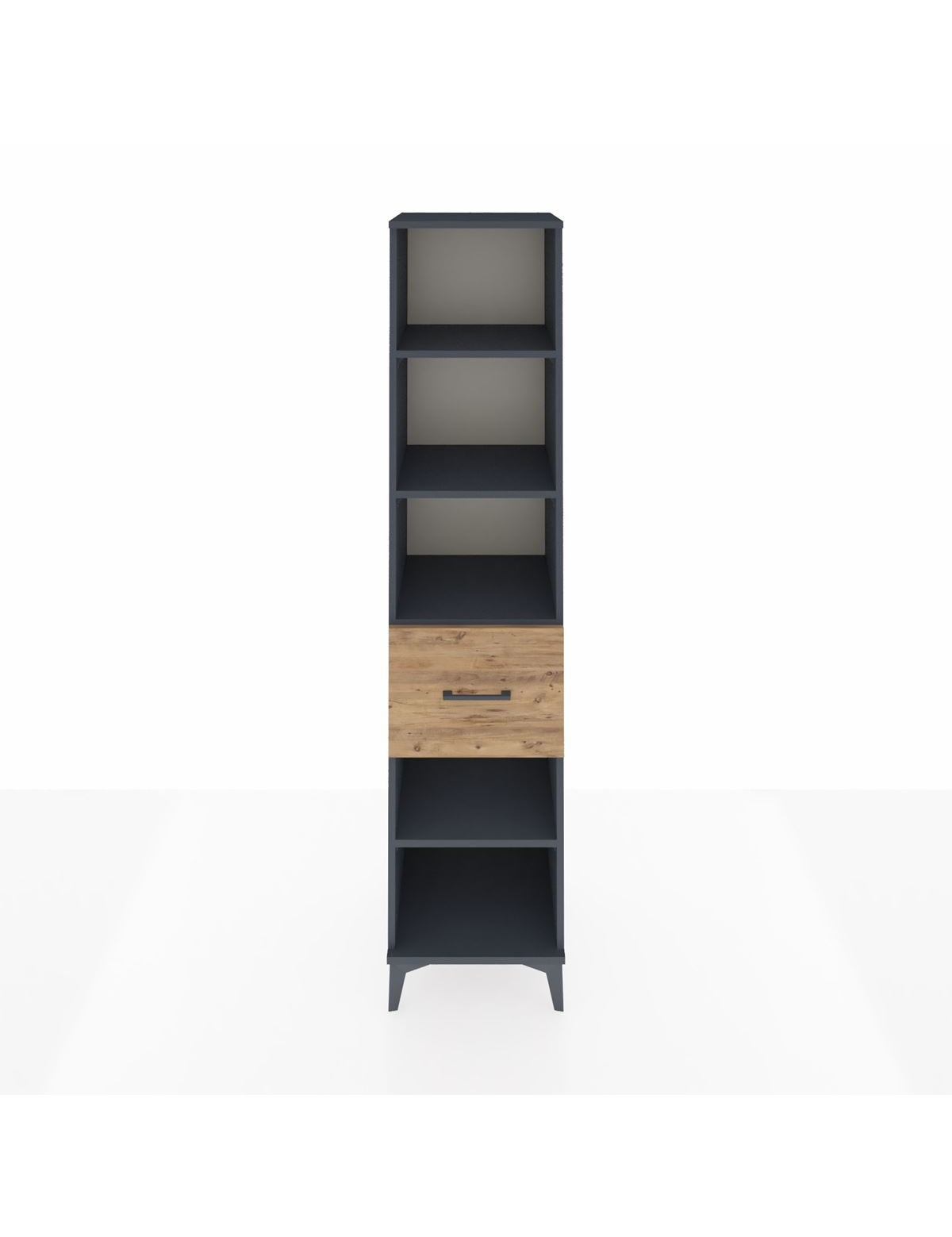 Hyperion Dolap 4 Raflı Tek Çekmeceli 44x44x195 Antrasit-Çam