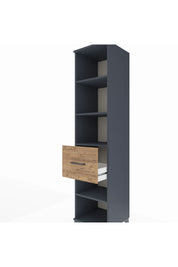 Hyperion Dolap 4 Raflı Tek Çekmeceli 44x44x195 Antrasit-Çam