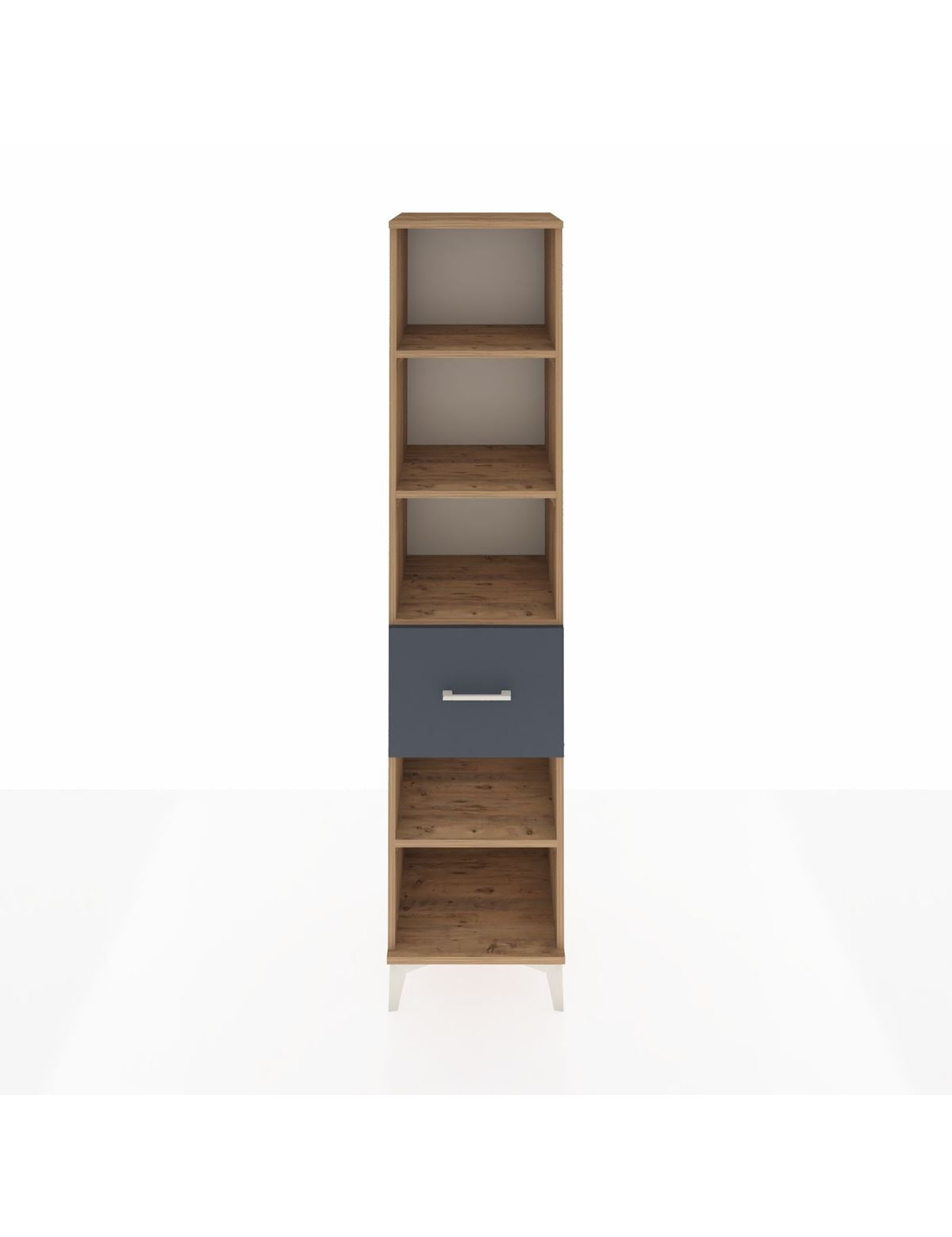 Hyperion Dolap 4 Raflı Tek Çekmeceli 44x44x195 Çam-Antrasit