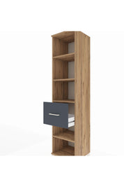 Hyperion Dolap 4 Raflı Tek Çekmeceli 44x44x195 Çam-Antrasit