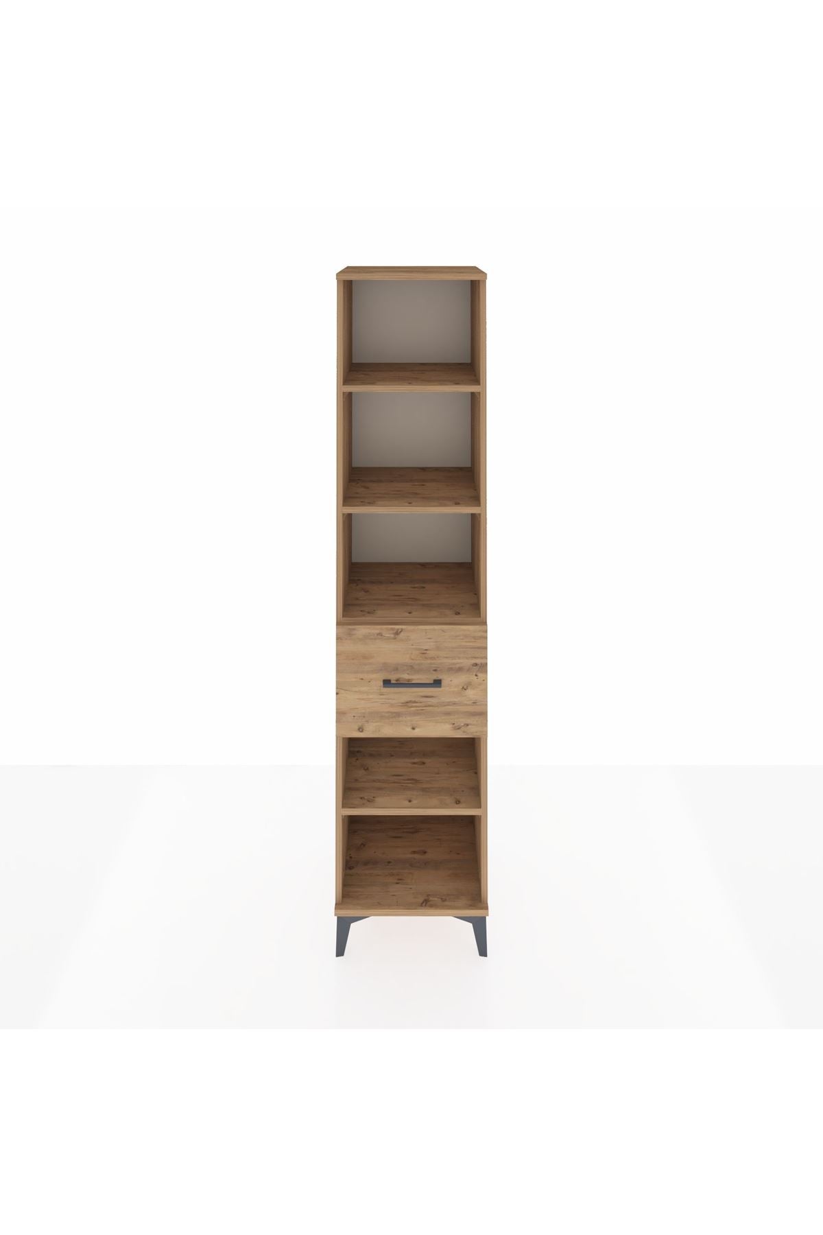 Hyperion Dolap 4 Raflı Tek Çekmeceli 44x44x195 Çam-Çam