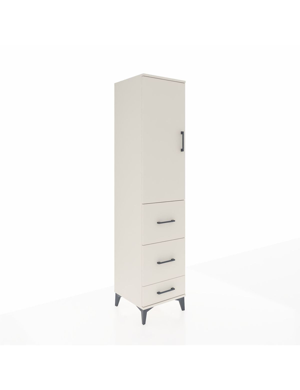 Hyperion Dolap Tek Raflı 3 Çekmeceli Tek Askılı 44x44x195 Aytaşı-Aytaşı